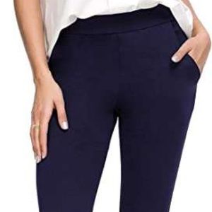 Bamans Skinny Yoga Dress Pants for Women Work Casual Pants Pull On with Pockets